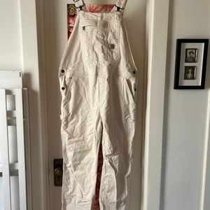 Women’s Carhartt cream overalls size large
